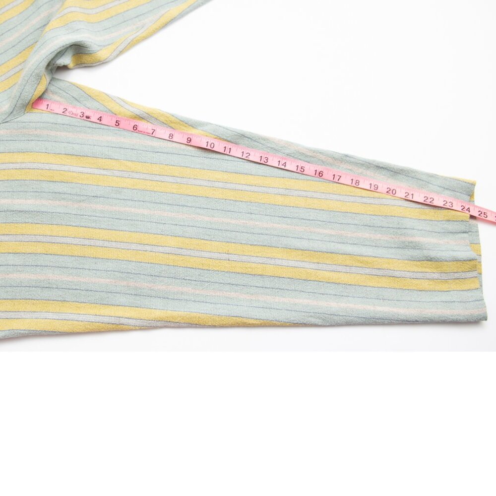 Soft Surroundings Caldera Stripe Pants Linen Blend Cropped Aqua Blue Size 16 - Picture 5 of 6